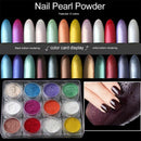 12boxes/set 12 Colors Holographic Nail Powder Nail Manicure For Nails Art C A6P8