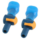 2 Pieces Blue Water Bag Hydration Pack Straight Mouth Suction Piping Nozzle Bite