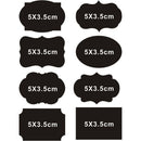 2Sets 16Pcs Multi Shape Small Chalk Black Board Mason Jar Labels Stickers A_SE