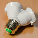 2Head  E27 to 2 E27 Lamp Socket Splitter Adapter Light Bulb Base Stand Holder.