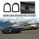 Carbon Fiber Door Lock Pin Knob Frame Cover Trim Stickers for Ford Mustang 09-13