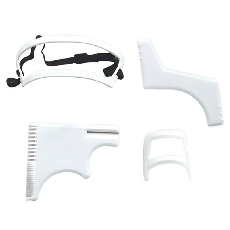 Neckline Beard Shaping Template Shaper Trimming Comb Guide Shaving Kit White