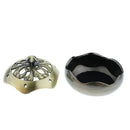 Zen Alloy Incense Burner Tibet Hollow Cover Censer Sandalwood Cone Holder