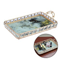 Rectangle Golden Mirror Candle Table Centrepiece Serving Tray Decorative Plate