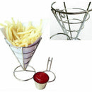 Cone Snack Fried Chicken Display Rack Fries Foods Stand Holder Fry Chips Co Z6W9
