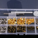 135 Set Leathercraft Repair Single Cap Rivets Tubular Metal Stud Fixing Tool