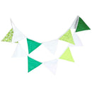 3.2m Green White Fabric Triangle Flags Banners Decor Bunting Pennant