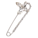2pcs Fashion Safety Pin Womens Crystal Brooch Imitation Pearls Brooches