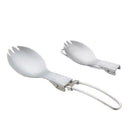 Portable Camping Hike Cook Picnic Foldable`Spork Stainless Steel Fork Spoon  JR