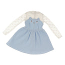 Fashion Cat Face Dress w/ Lace Sleeve for 1/3 BJD DD Dress Up Accessory Blue