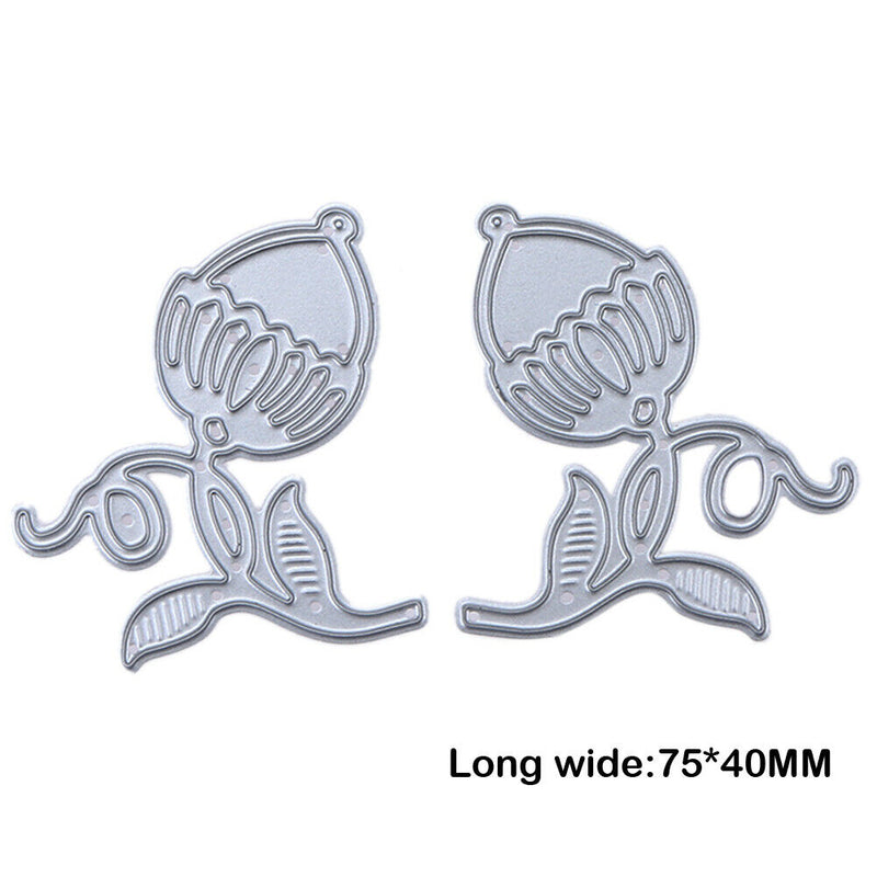 Symmetrical Flower Bud DIY Metal Embroidery Craft Stencil Cutting Die