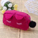 Cute Cosmetic Makeup Bag Case Handbag Travel Toiletry Organizer (Rose Red) A