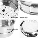 Stainless Steel Outdoor Cooking Kettle Camping Pot Backpack Cooker Set Picn