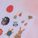 6 Sheets cute animals paper PVC stickers DIY book diary scrapbooking sticker3CVV