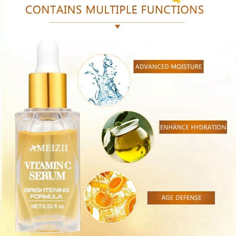Ameizii Vitamin C Face Serum Whitening Brighten Skin Pure Hyaluronic Acid F K9U8