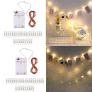 2x LED Light String w/ Clear Photo Clips for Indoor/Outdoor Decoration 20led