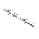 8.5x60cmÃ‚Â My Life My Rules Car Stickers Reflective Decals Auto Styling Black A