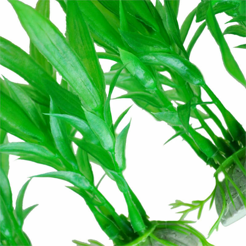 10x Artificial Aquatic Plant Plastic Grass Fish Tank Plastic Aquarium Deco-Green