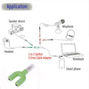 3.5mm Stereo Audio Jack Earphone Headphone 2 Way U Splitter Adapter