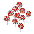 10x Lollipop Red Candy Polymer Clay Embellishment Cabochon DIY Craft