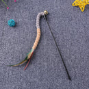 Cat Teasing Stick Colorful Pompom Feather Wand Fun Pet Teaser Rod Toys (03) A