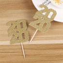 10Pcs/set 2020 Cake Topper 2020 New Year Party Cupcake Cake Topp_