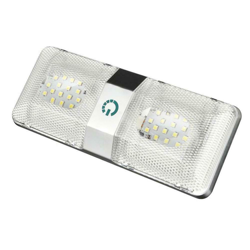 48 LED Double Dome Light Stepless Dimming Interior Reading Lamp for RV Marine