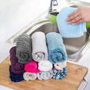 Strong Absorbent Soft Scouring Pad Kitchen Cleaning Dish Towel Microfiber Clo-OZ