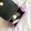 Women Chain Crossbody Bag PU Female Mini Pompom Shoulder Handbags (Purple)