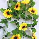 Sunflowers Ivy Vine Artificial Flowers Green Leaves Hanging Garland Superb