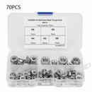 70pcs Stainless Steel M8\M6 \M5\M4\M3 Hex Flange Lock Nut Sliver