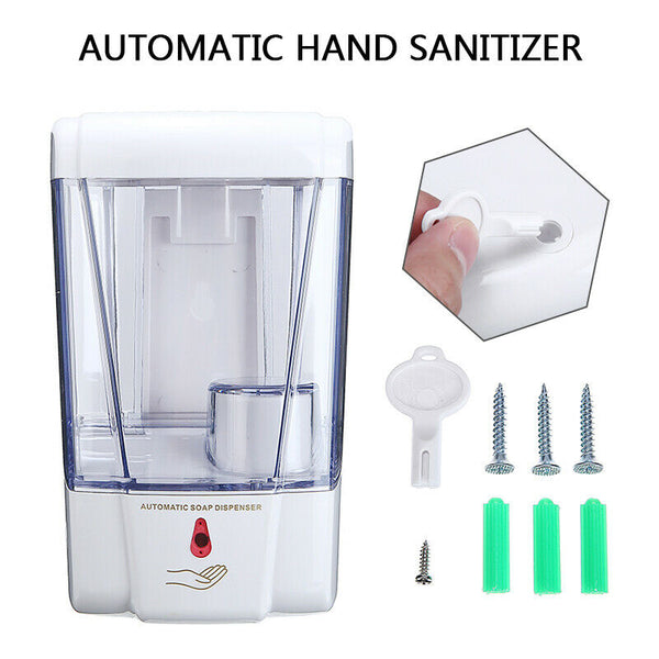 700ML Wall-Mounted Automatic Touchless IR Public Hand Soap Shampoo Dispenser