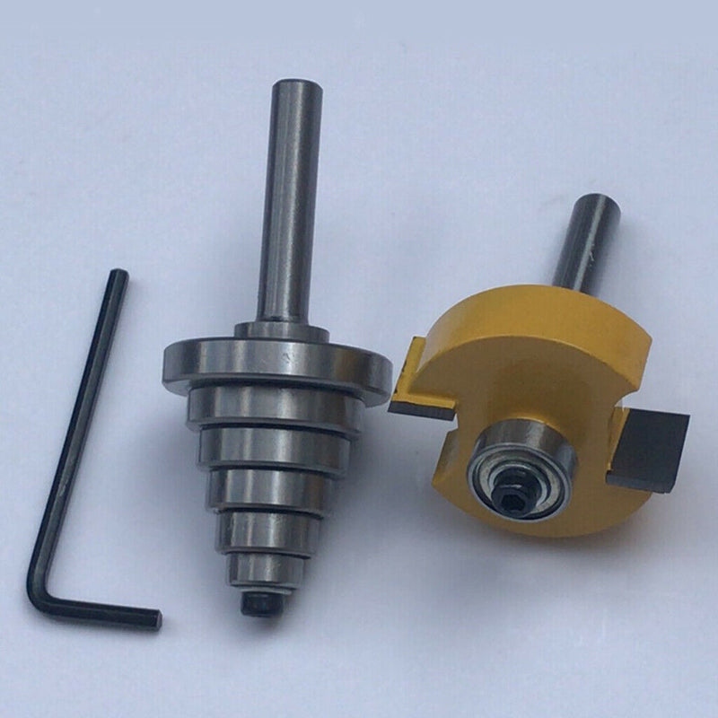 Woodworking 1/4" Shank Rabbet Router Bit with 6 Bearings for Multiple Depths