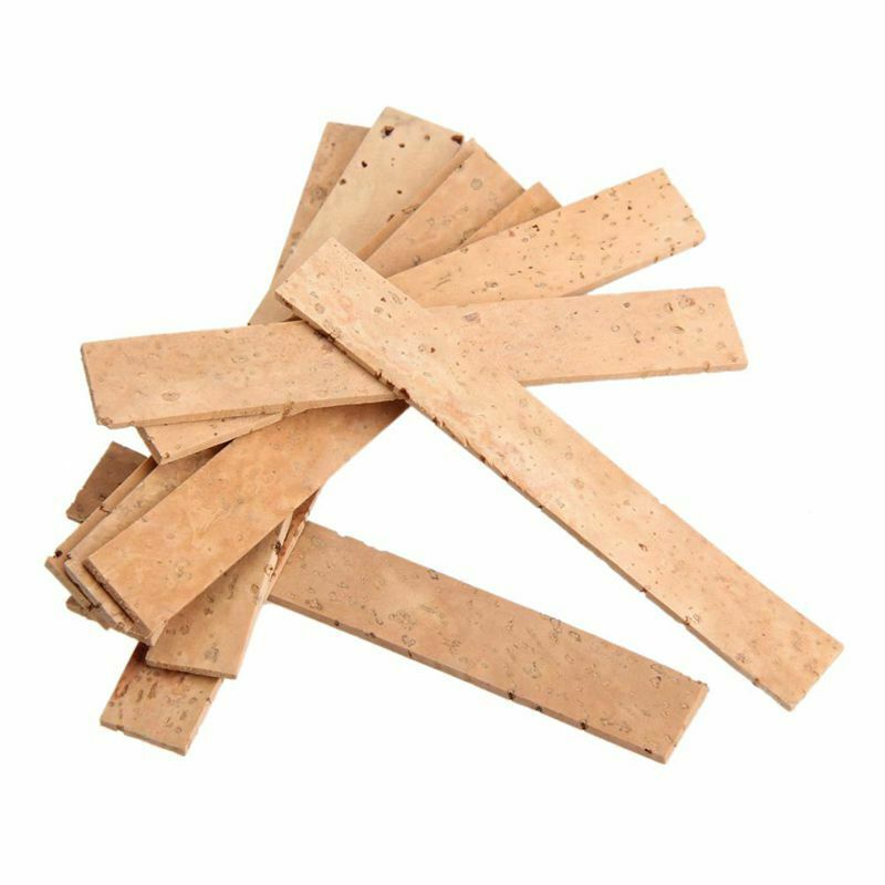10x Bb Clarinet Neck Joint Cork Sheet Natural Cork Clarinet Parts 81*11*2mm