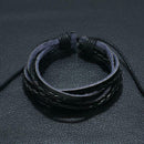 Retro Weave Cowhide Leather Rope Bracelet Ethnic Charm Bangle Men Jewelry A