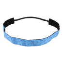 Reflective Men Women Sports Headband Gym Sweatband Hairband Printed Blue