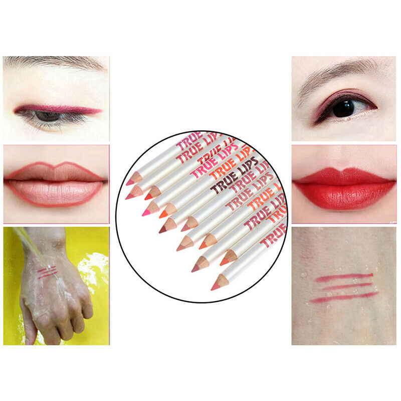 12 Colors Lipliner Pencil Waterproof Lip Eye Brow Cosmetic Makeup Colorful P Gw