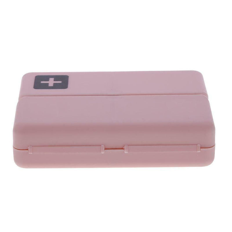 7 Grids Weekly Pill Box Magnet Lid Tablet Storage Box Pill Splitter (Pink)