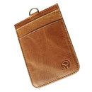 Badge Holder, Double Sided Leather ID Badge Card Holder Wallet Case