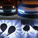 2x Car Flexible 6 LED DRL Daytime Running Light Driving Daylight Fog Light Lamp