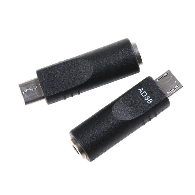 2x 3.5mm*1.1mm Female To Micro USB 5 Pin Male DC  Converter Charger Adapter M&O