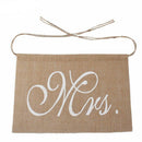 2pcs Mr Mrs Burlap Chair Sashes Sash Banner Jute Hanging Bunting Wedding P3C