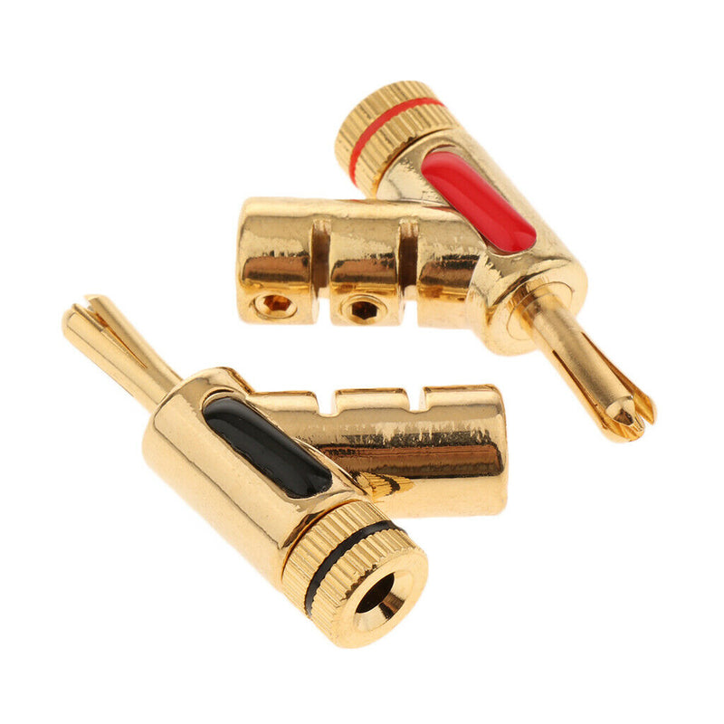 8pcs/Set 4mm Banana Plug Speaker Cable AMP Screw Lock Terminal Connectors