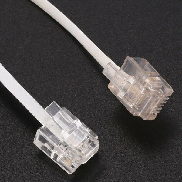 White 6P2C RJ11 Long 6m (20 ft) Phone Extension Cord RJ11 White RJ11 6P2C m H1D8