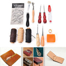 13Pcs Leather Craft Hand Stitching Sewing Tool Thread Awl Waxed Thimble Kit 3C