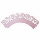 50x Filigree Rose Artistic Bake Cake Paper Cups Lace Cupcake Wrappers Bakin