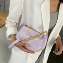 Daisy Handbag Women PU Leather Elegant Shoulder Underarm Totes Bag (Purple) A