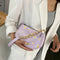 Daisy Handbag Women PU Leather Elegant Shoulder Underarm Totes Bag (Purple) A