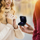 LED Light Ring Box Square Jewelry Bracelet Wedding Necklace Case (Black)