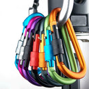 5X Outdoor D-Ring Aluminum Screw Locking Carabiner Hook Clip Climbing Keychain